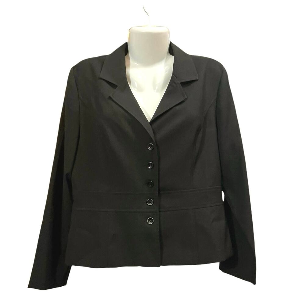 Suits Us Women's Black 5-Button Front Long Sleeve Career Office Wear Blazer SZ16